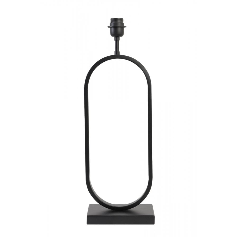Sleek Jamiri Oval Lamp Base in Matte Black Finish