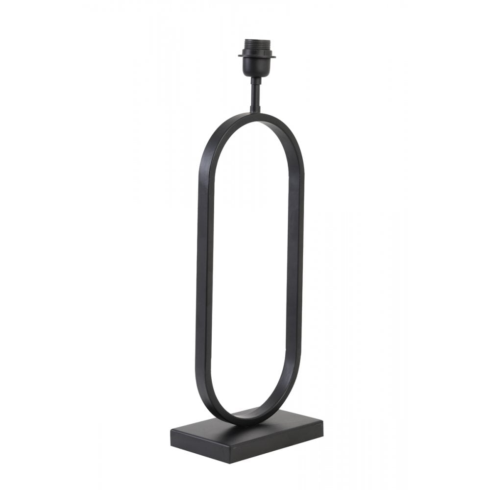 Sleek Jamiri Oval Lamp Base in Matte Black Finish