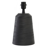 Elegant Lilou Matte Black Round Metal Lamp Base 18x28cm