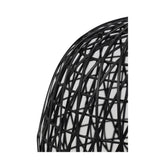 Elegant Alwina Matte Black Round Metal Lamp Base 32x28.5cm