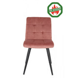 Chic Velvet Dining Chair in Old Pink, 57x49x84cm