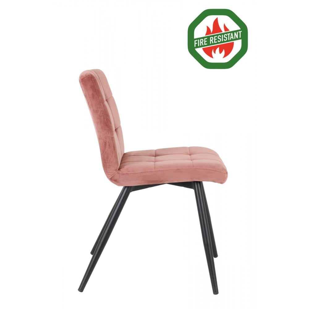 Chic Velvet Dining Chair in Old Pink, 57x49x84cm