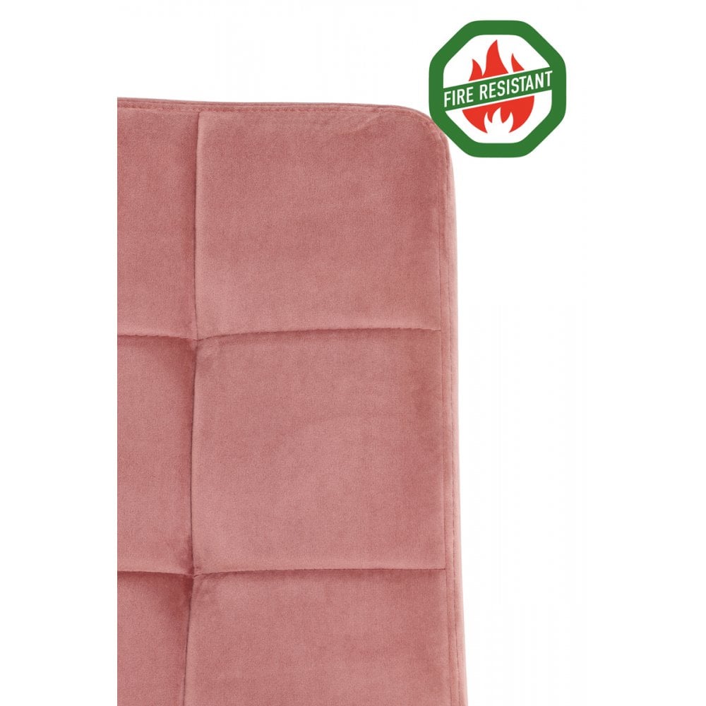 Chic Velvet Dining Chair in Old Pink, 57x49x84cm