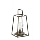 Brass Fauve LED Lantern Table Lamp - 15cm Square Design
