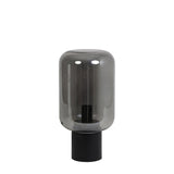 Smoke Grey and Matt Black Arturan Glass Table Lamp (22x52cm)
