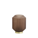 Modern Round LED Table Lamp in Matte Coffee Glass Finish