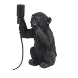 Black Monkey Table Lamp - 19.5x20x34cm, EU Plug Compatible
