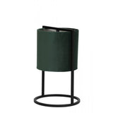 Santos Matt Black Table Lamp with Dark Green Shade - 22x35cm