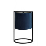 Santos Matte Black Table Lamp with Petrol Blue Shade - 22x35cm