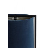 Santos Matte Black Table Lamp with Petrol Blue Shade - 22x35cm