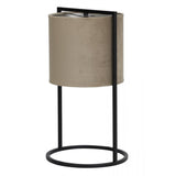 Elegant Santos Table Lamp with Light Brown Shade - 25x45cm, Matt Black Finish