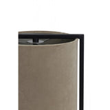 Elegant Santos Table Lamp with Light Brown Shade - 25x45cm, Matt Black Finish