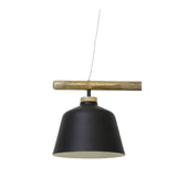 Sleek Black Banu Wood Metal Pendant Lamp - 4 Light Rectangle Design