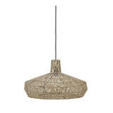 Rustic Leather Pendant Light - 59x35cm Brown Round Fixture