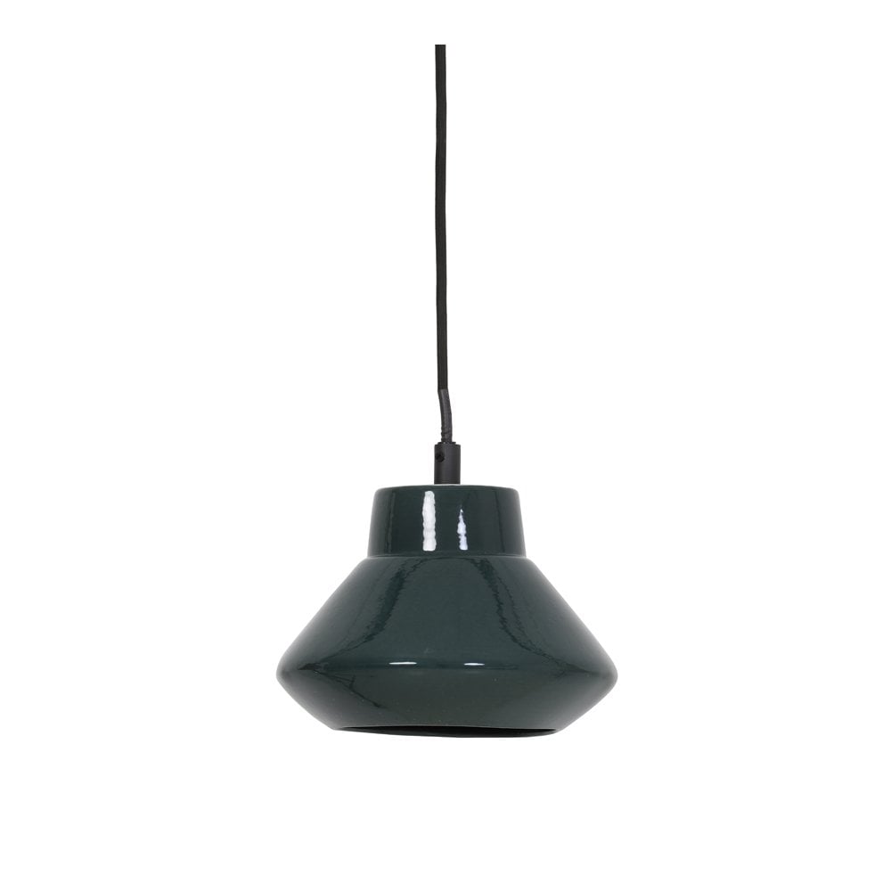 Elegant Sarina Ceramic Pendant Lamp in Glossy Forest Green