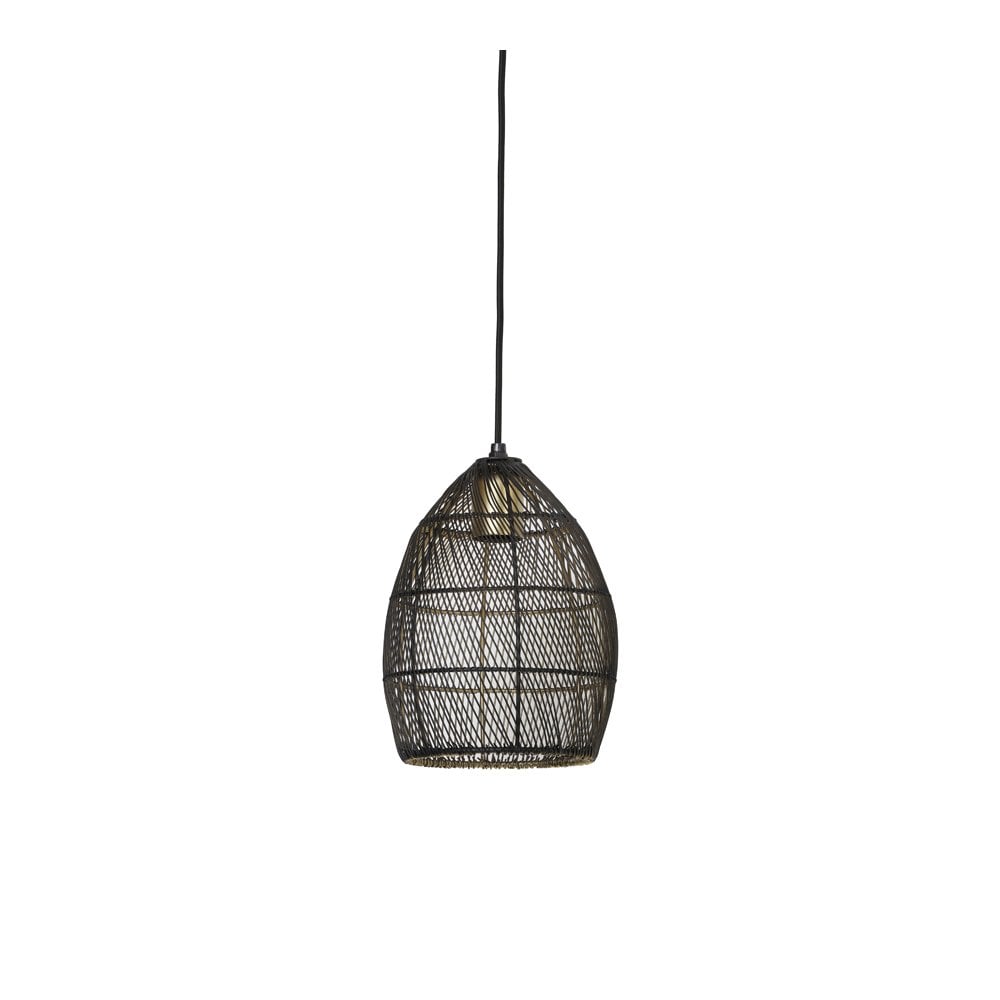 Meya Round Black and Gold Pendant Light 20x25cm