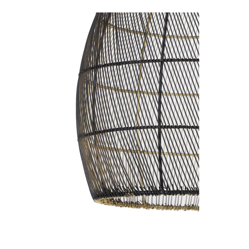 Meya Round Black and Gold Pendant Light 20x25cm