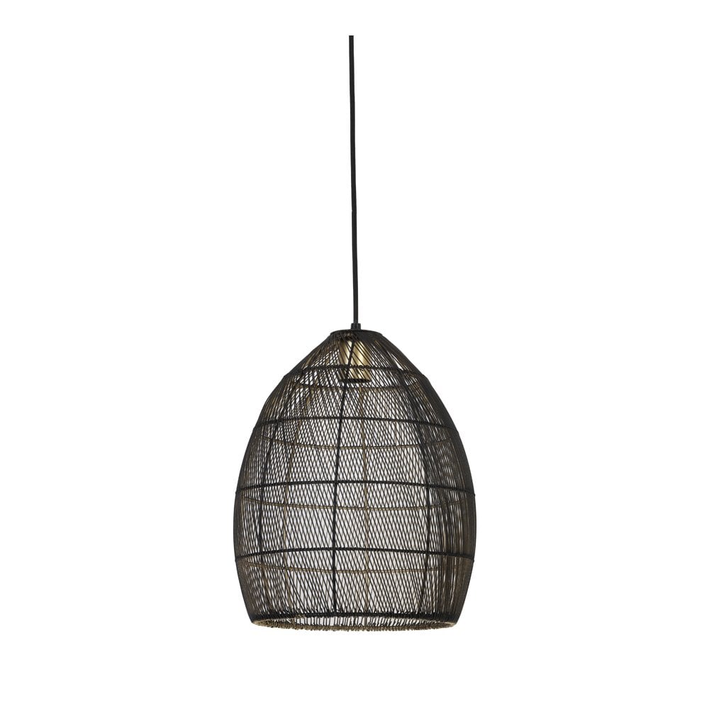 Elegant Round Black and Gold Pendant Light 30x37cm