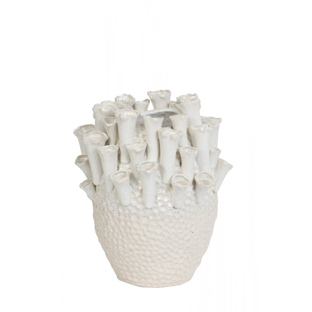 Elegant White Ceramic Vase 27.5cm - Kyral Decorative Collection