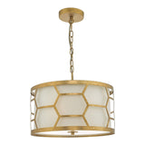 Epstein 3 Light Pendant Gold With Ivory Shade