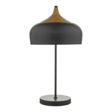 Gaucho Dual-Light Matte Black Table Lamp with Wood Accents