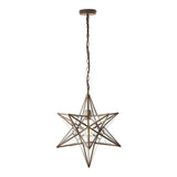 Ilario Large Star Pendant Antique Brass & Glass
