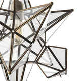 Ilario Large Star Pendant Antique Brass & Glass