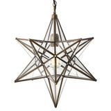 Ilario Large Star Pendant Antique Brass & Glass
