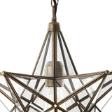 Ilario Large Star Pendant Antique Brass & Glass