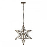 Ilario Large Star Pendant Antique Brass & Glass