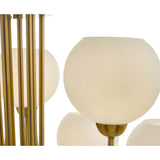 Indra 9 Light Pendant Natural Brass and Opal Glass