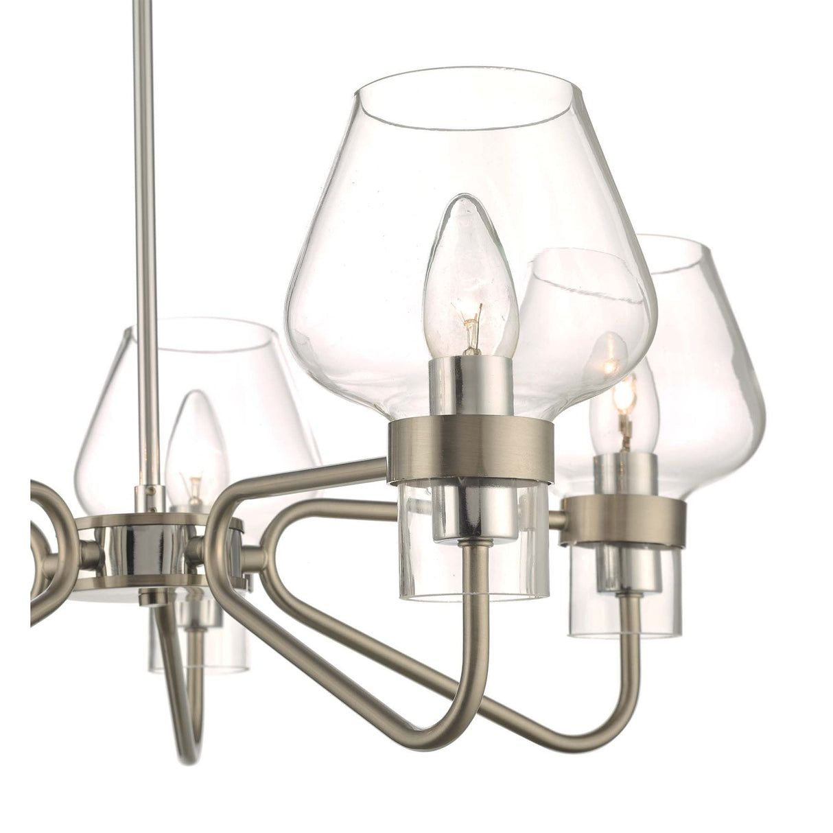 Keta 5 Light Semi Flush Satin Chrome & Polished Chrome