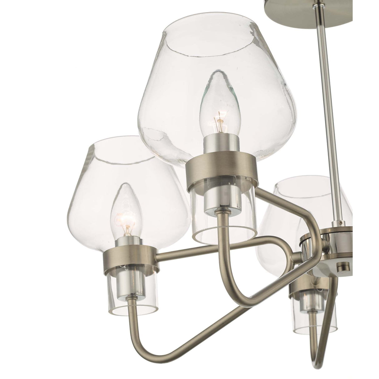 Keta 5 Light Semi Flush Satin Chrome & Polished Chrome