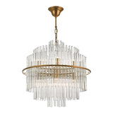 Lukas 13 Light Pendant Brushed Antique Gold And Clear Glass