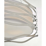 Mizella Trio Light Chrome Pendant with Fabric Interior and Glass Diffuser