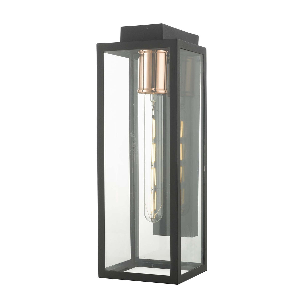 Naxos Outdoor Wall Light Black Glass IP43