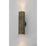Ortega Outdoor 2 Light Wall Light Natural Brass IP65