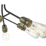 Remy 6 Light Semi Flush Black & Antique Brass