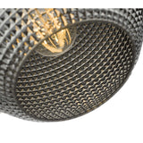 Soren 1 Light Pendant Black And Smoked Textured Glass