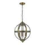 Vanessa 3 Light Pendant Antique Brass And Clear
