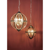 Vanessa 3 Light Pendant Antique Brass And Clear