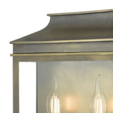 Vapour 2 Light Coach Lantern Outdoor Wall Light Weathered Brass IP44