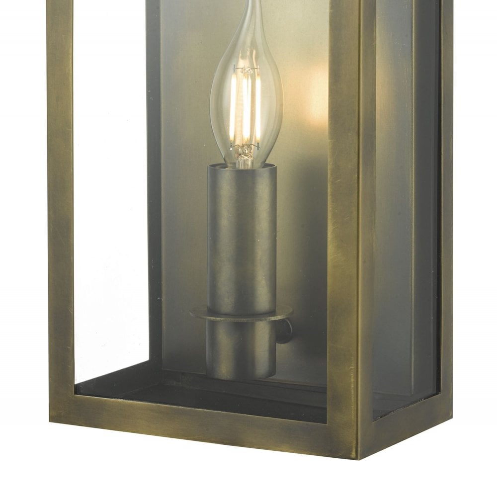 Vapour Coach Lantern Outdoor Wall Light Weathered Brass IP44