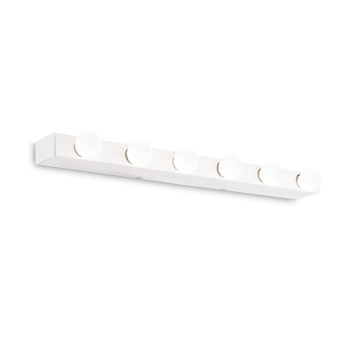 Sleek White Privé Wall Light with Six Bulbs