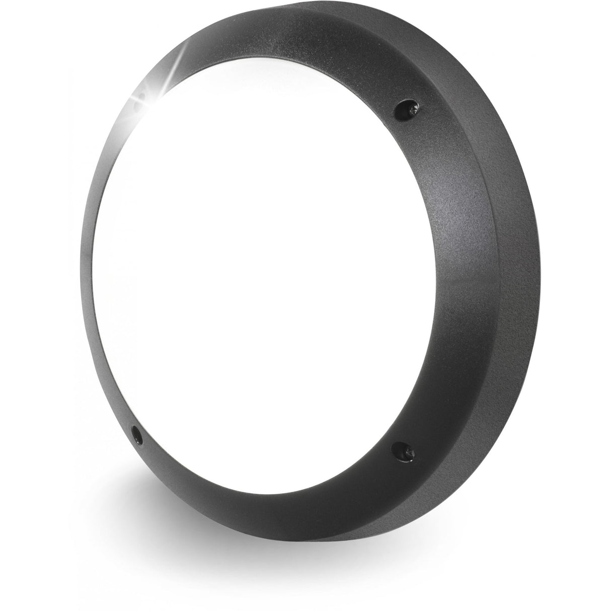 Gelmi 9W 4000K LED Round Bulkhead Light - Black, IP66, Emergency