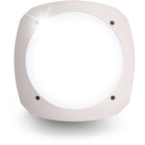 Stucchi 9W 4000K LED Square Emergency Bulkhead with Clear Backlight - White