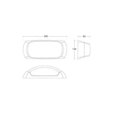 Francy 6W 3000K Warm White LED E27 Open Bulkhead Light in Light Grey Opal