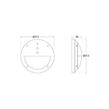 Gelmi-EL 9W 4000K LED Round Eyelid Emergency Bulkhead Light, White