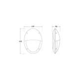 Maddi-VE White Oval Bulkhead Light with Eyelid Cover