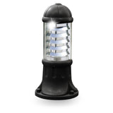 Modern Sauro 500mm Black Bollard with Aluminum Louvre, E27 Base